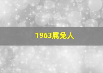 1963属兔人