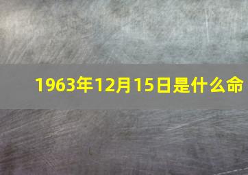 1963年12月15日是什么命