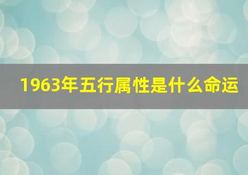 1963年五行属性是什么命运