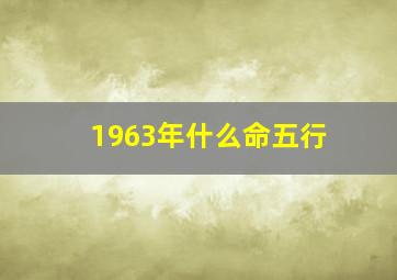 1963年什么命五行