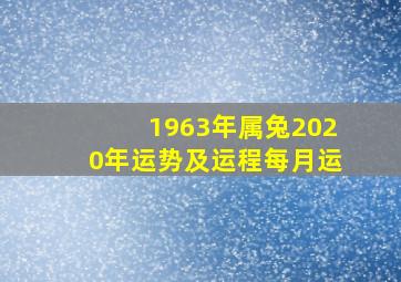 1963年属兔2020年运势及运程每月运