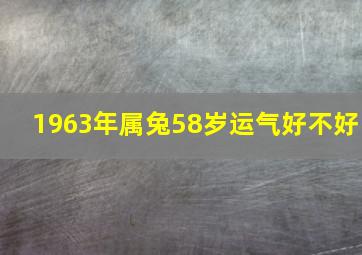 1963年属兔58岁运气好不好