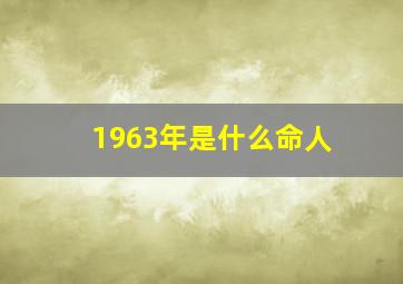 1963年是什么命人