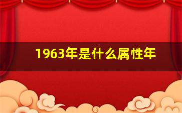 1963年是什么属性年