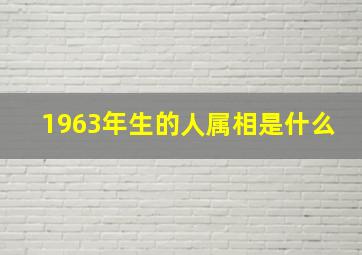 1963年生的人属相是什么