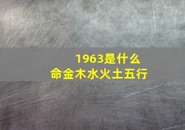 1963是什么命金木水火土五行