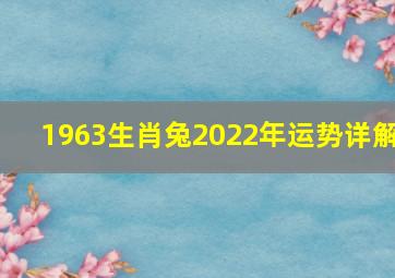 1963生肖兔2022年运势详解