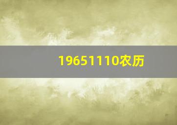 19651110农历