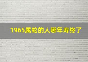 1965属蛇的人哪年寿终了