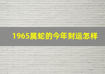 1965属蛇的今年财运怎样