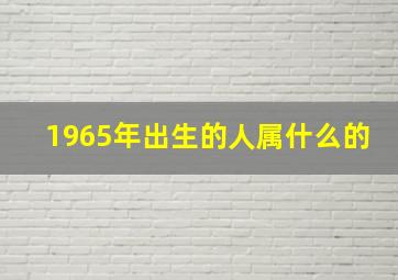 1965年出生的人属什么的