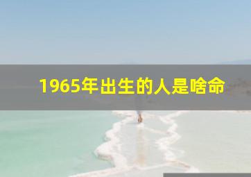 1965年出生的人是啥命