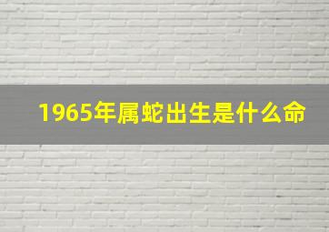 1965年属蛇出生是什么命