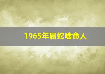 1965年属蛇啥命人