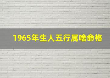 1965年生人五行属啥命格