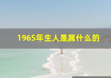 1965年生人是属什么的