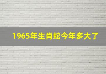 1965年生肖蛇今年多大了