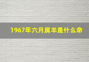 1967年六月属羊是什么命