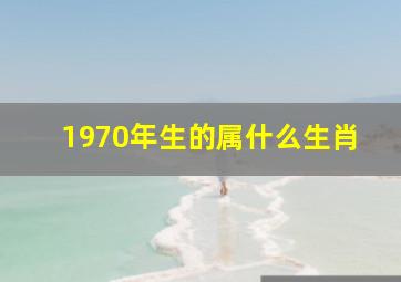 1970年生的属什么生肖