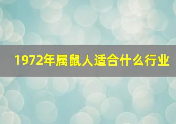 1972年属鼠人适合什么行业