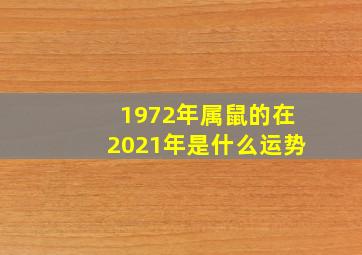 1972年属鼠的在2021年是什么运势