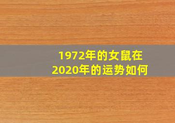 1972年的女鼠在2020年的运势如何