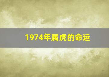 1974年属虎的命运