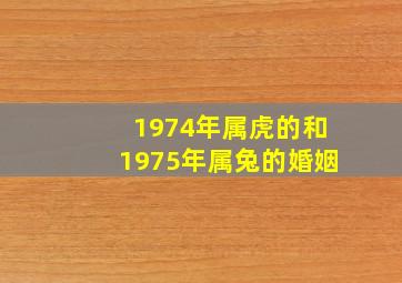 1974年属虎的和1975年属兔的婚姻