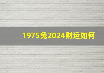 1975兔2024财运如何