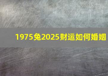 1975兔2025财运如何婚姻