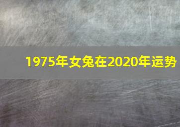 1975年女兔在2020年运势