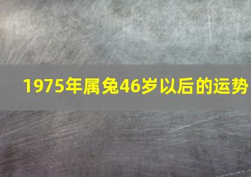 1975年属兔46岁以后的运势