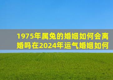 1975年属兔的婚姻如何会离婚吗在2024年运气婚姻如何