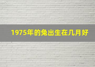 1975年的兔出生在几月好