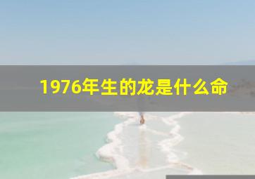 1976年生的龙是什么命