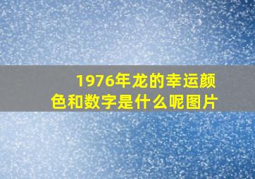 1976年龙的幸运颜色和数字是什么呢图片