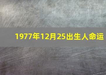 1977年12月25出生人命运