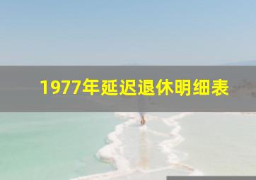 1977年延迟退休明细表