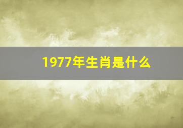 1977年生肖是什么