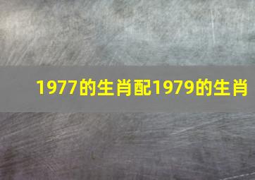 1977的生肖配1979的生肖