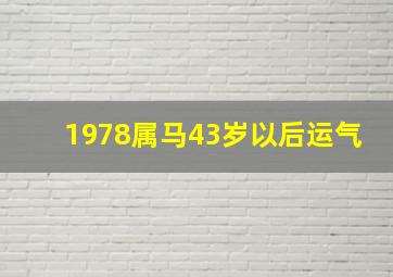 1978属马43岁以后运气