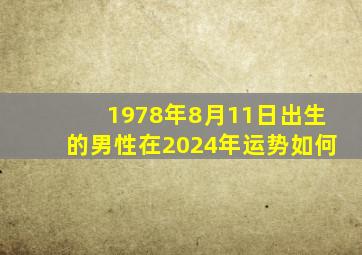 1978年8月11日出生的男性在2024年运势如何