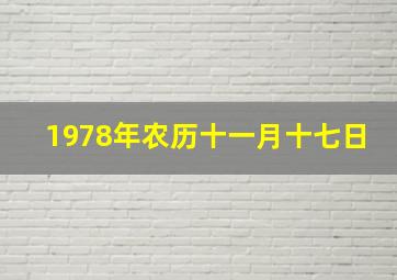 1978年农历十一月十七日