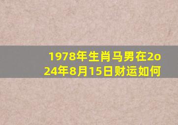 1978年生肖马男在2o24年8月15日财运如何