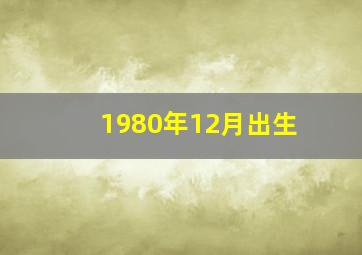 1980年12月出生