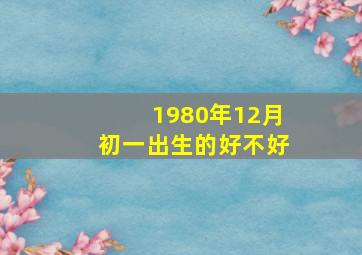 1980年12月初一出生的好不好