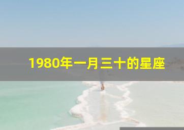 1980年一月三十的星座