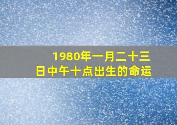 1980年一月二十三日中午十点出生的命运