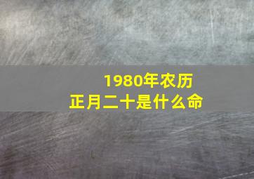 1980年农历正月二十是什么命