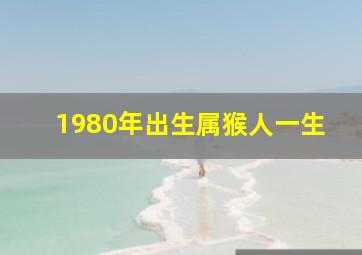 1980年出生属猴人一生